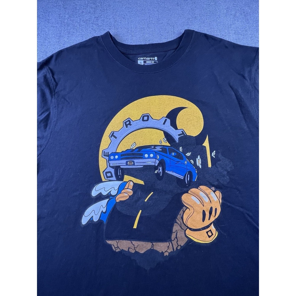 Carhartt Detroit T Shirt Men's XL Black‎ Graphic Print Short Sleeve Casual